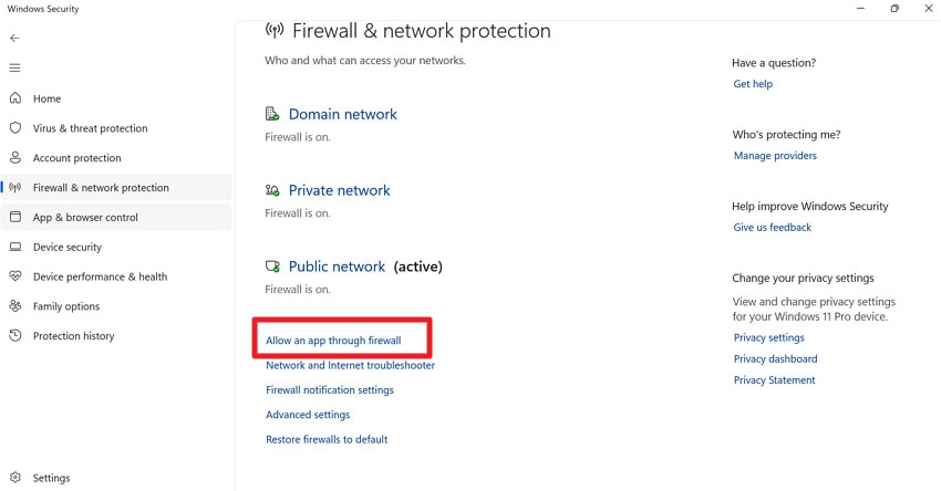 allow app through firewall